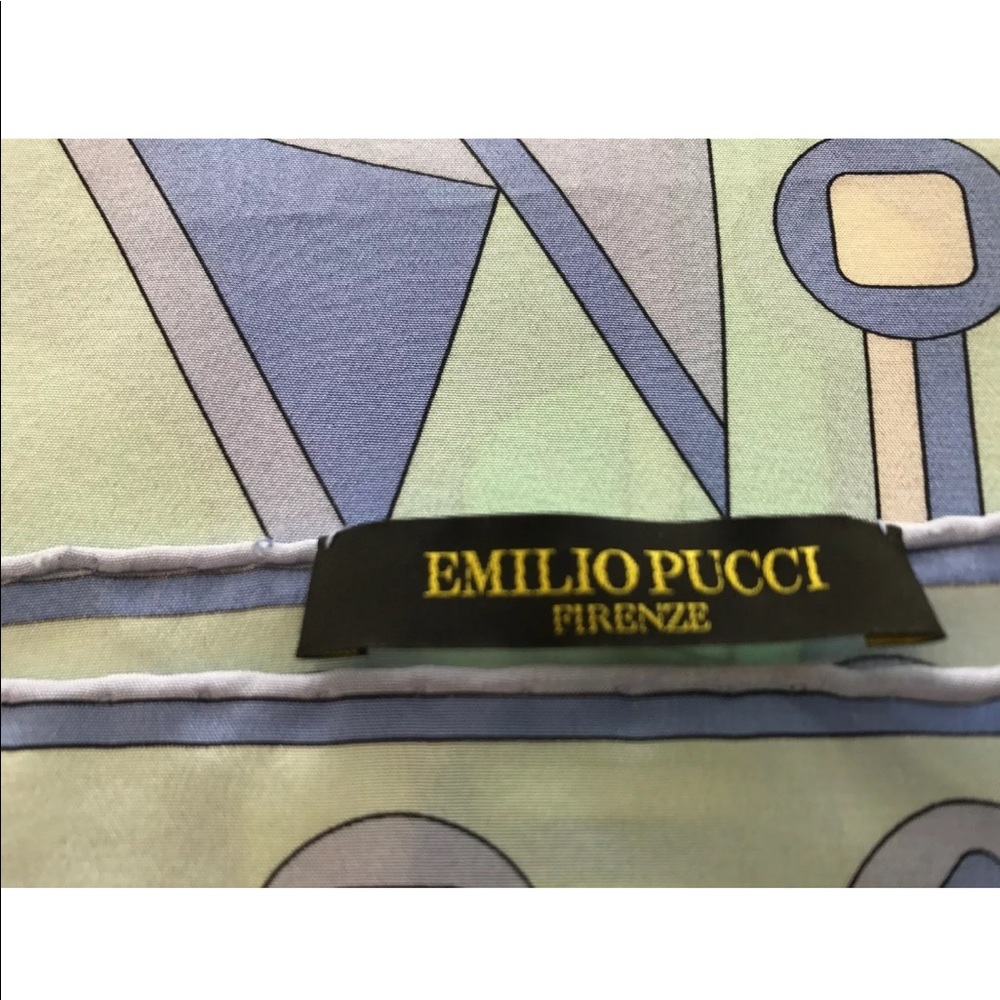 EMILIO PUCCI BLUE LAVENDER SILK OBLONG SCARF NWOTS! - Picture 13 of 14